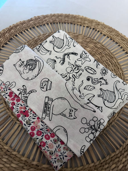 Cahier de coloriages lavables LIBERTY ROSE+ 6 feutres lavables