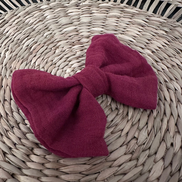 Barrette double gaze bordeaux