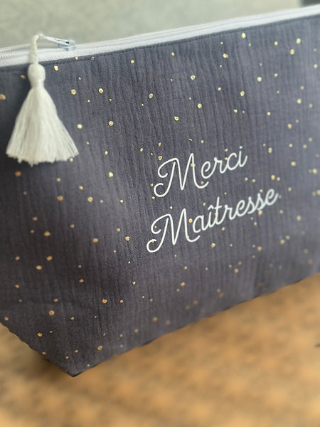 Maxi trousse de toilette DOUBLE GAZE GRIS FONCÉ
