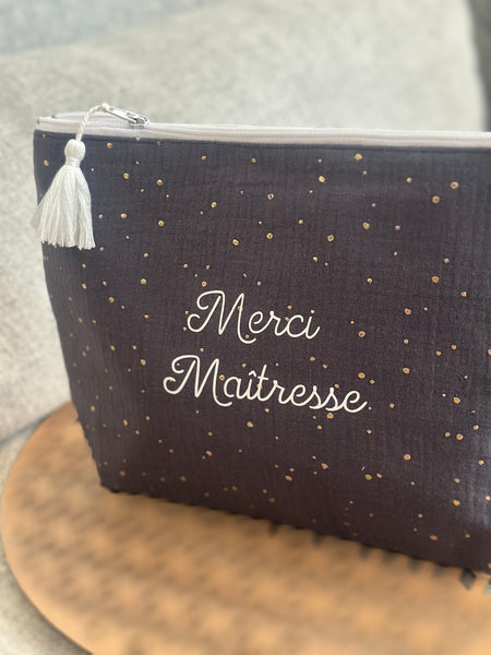 Maxi trousse de toilette DOUBLE GAZE GRIS FONCÉ