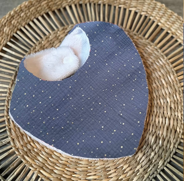 Bavoir DOUBLE GAZE gris