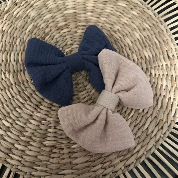 Barrette double gaze bleue