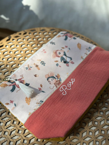 Maxi trousse de toilette DOUBLE GAZE SOURIS