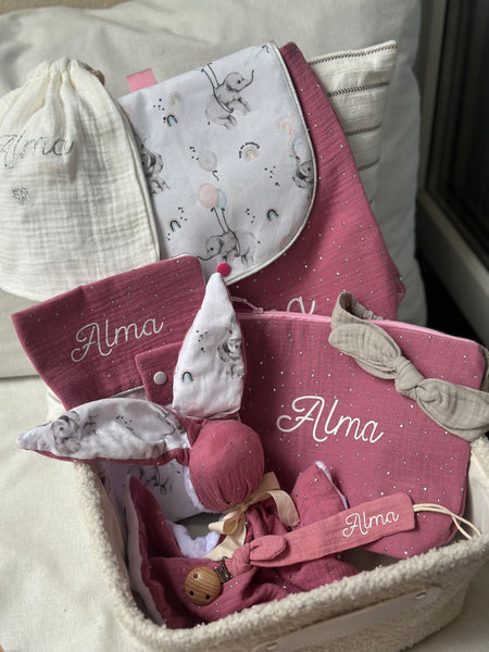 Maxi trousse de toilette DOUBLE GAZE PAILLETÉE Framboise