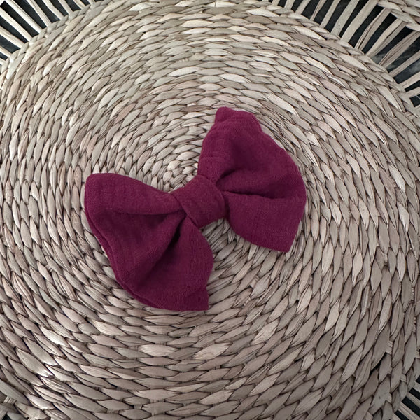 Barrette double gaze bordeaux
