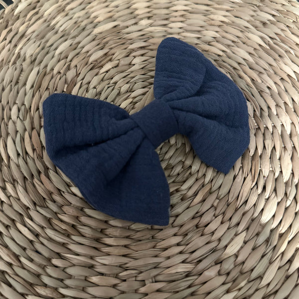 Barrette double gaze bleue