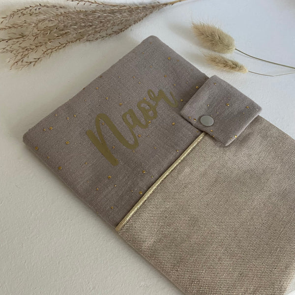 Protège carnet de santé DOUBLE GAZE BEIGE MIX
