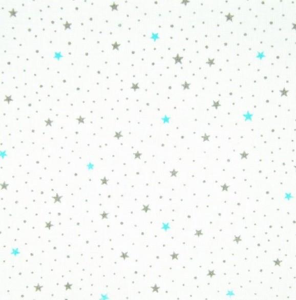 Catalogue de tissus | BabyloveinParis | Baby love in Paris | Motif étoile blanc