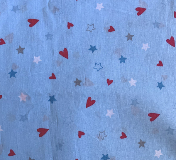 Catalogue de tissus | BabyloveinParis | Baby love in Paris | Motif petit coeur bleu