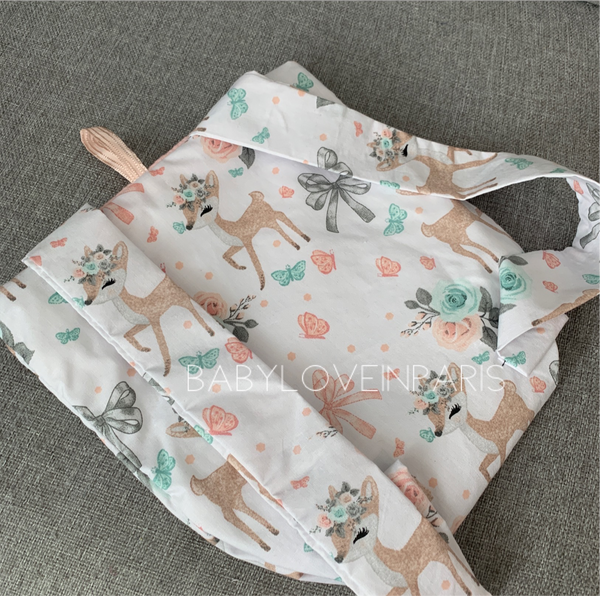 Produit puériculture | Magasin bébé Versailles | Magasin puériculture Versailles | Sac à dos ou cartable d'école (ou crèche) pour enfant et bébé avec nom personnalisé fait main en France (madeinfrance) par BabyloveinParis / Baby love in Paris modèle biche