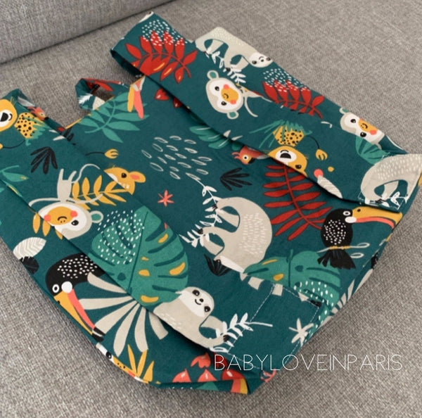 Produit puériculture | Magasin bébé Versailles | Magasin puériculture Versailles | Sac à dos ou cartable d'école (ou crèche) pour enfant et bébé avec nom personnalisé fait main en France (madeinfrance) par BabyloveinParis / Baby love in Paris modèle jungle