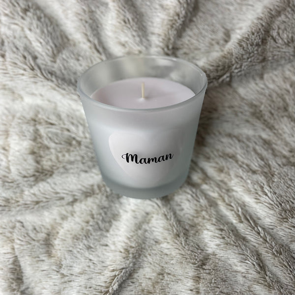 Bougie personnalisée coeur maman