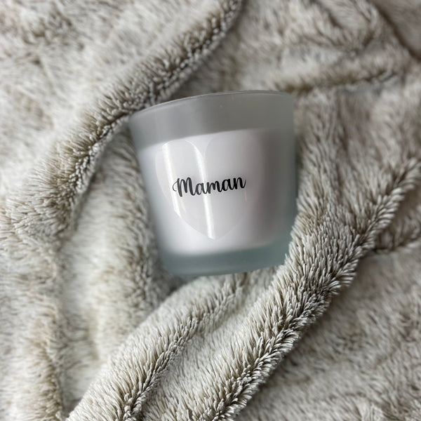 Bougie personnalisée coeur maman