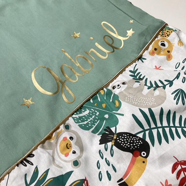 Couverture personnalisée JUNGLE BLANC