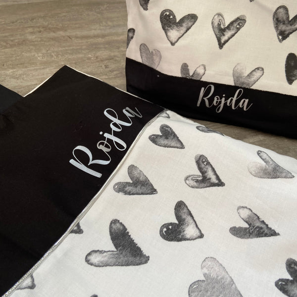 Tote Bag "mom of" CŒURS AQUARELLE
