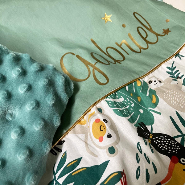 Couverture personnalisée JUNGLE BLANC