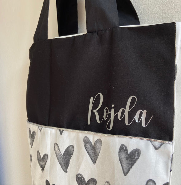 Tote Bag "mom of" CŒURS AQUARELLE